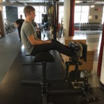 Jordan demonstrates the core curl, position 1.